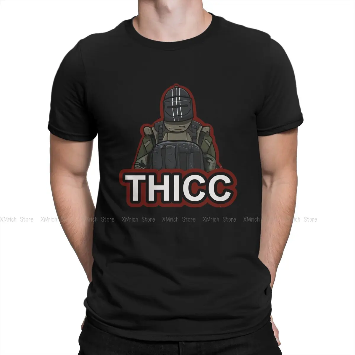 

Мужская футболка THICC, модная футболка из чистого хлопка, футболка с коротким рукавом, футболка с надписью «Escape of tarkova Game», футболка с круглым ...