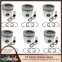 new 6 sets std piston kit with ring 12011 95000 fit for nissan nd6t engine 110mm