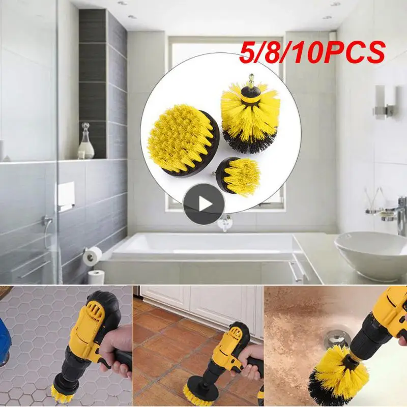 

5/8/10PCS With Extender Scrubber Brushes 2/3.5/4/5 Brush Attachment Set Auto Tires Cleaning Bathroom Cleaning Kit