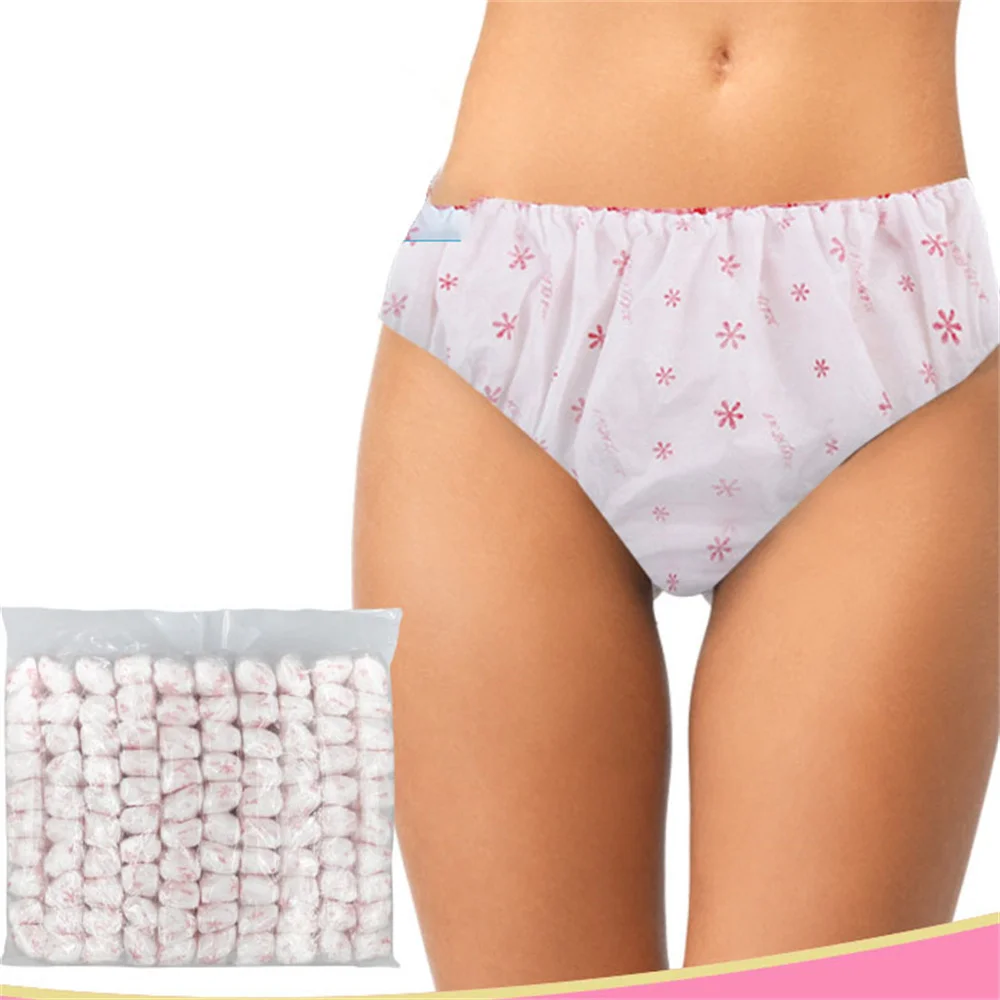 50 PCS Women G-string Underwear Breathable Disposable Panties Ladies One Time Use Underpants Stretch Briefs for Spa Travel