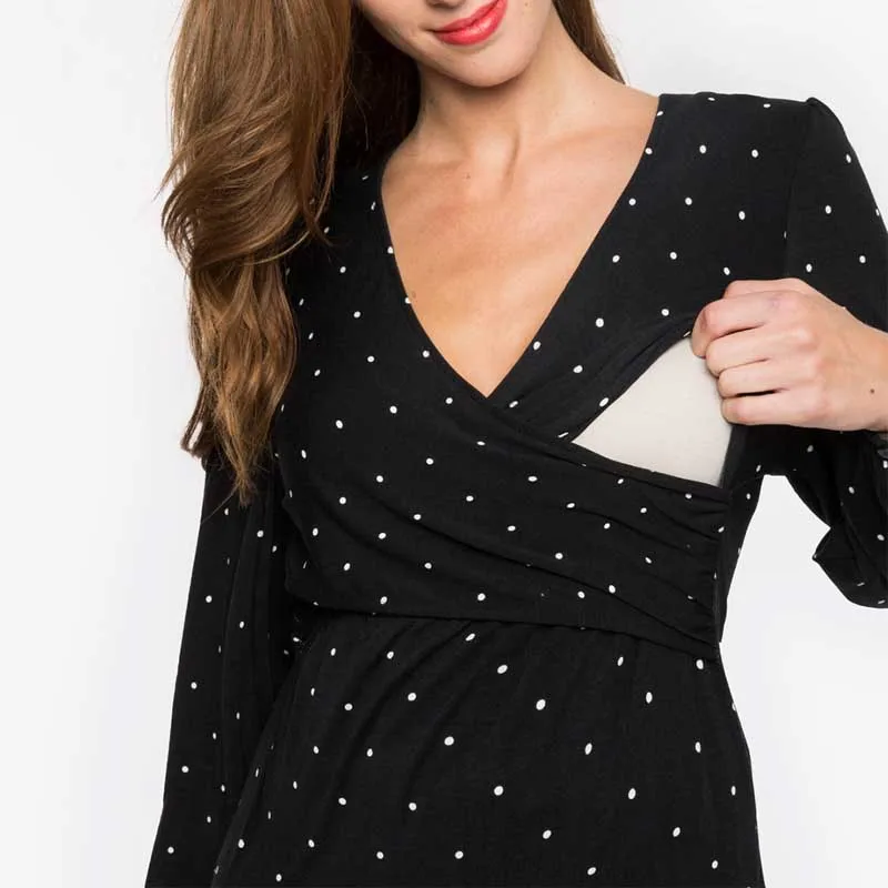 Многоцветная Одежда для беременных кормления грудью с принтом крест-накрест