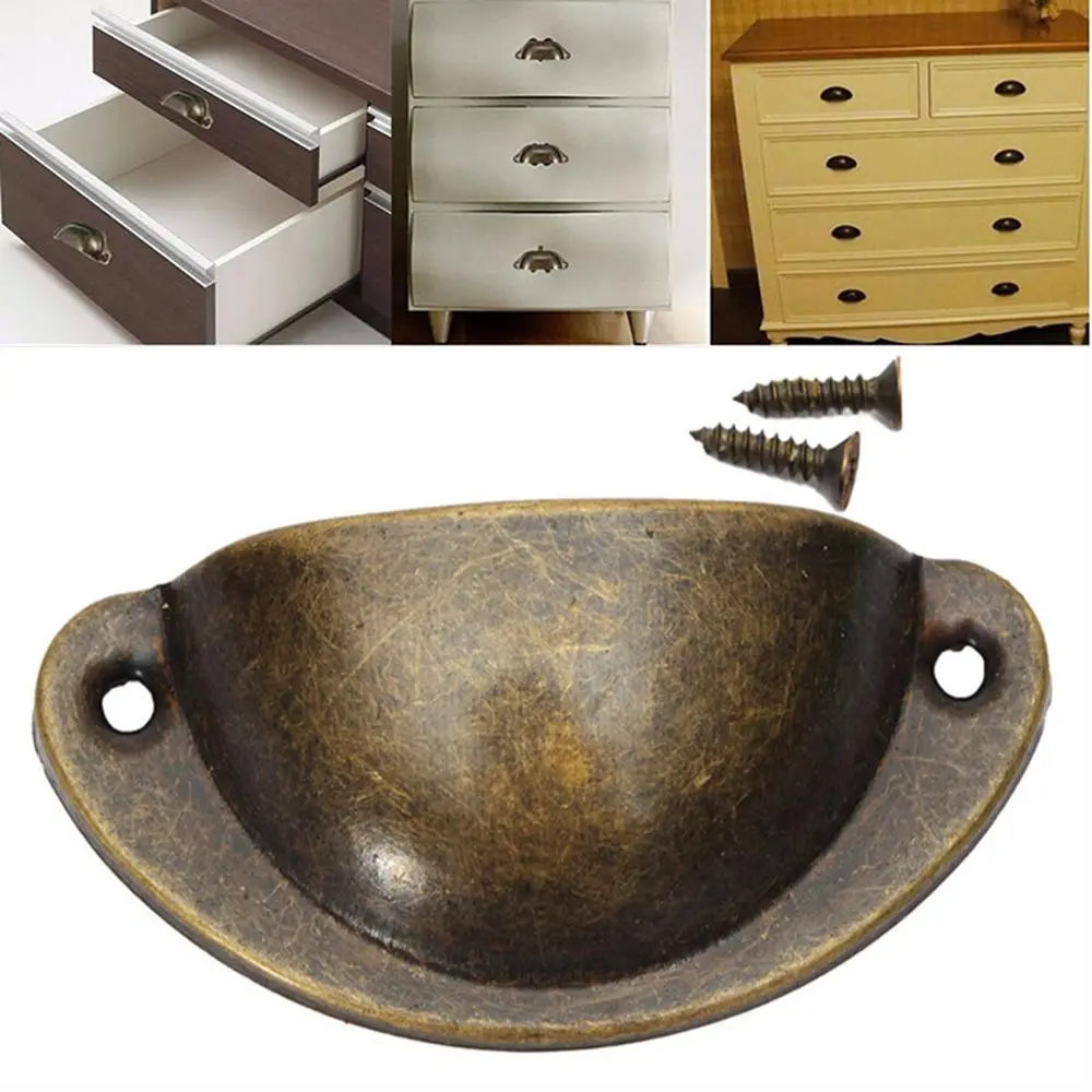 

Iron Hardware Cabinet Drawer 10pcs/lot Door Metal Furniture Pull Handles Shell Antique Knob
