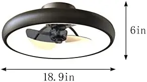 

Fan with Lights Dimmable LED Reversible Blades Timing with Remote Control, 5 Blades Semi Flush Mount Low Profile Fan (21.5in, W