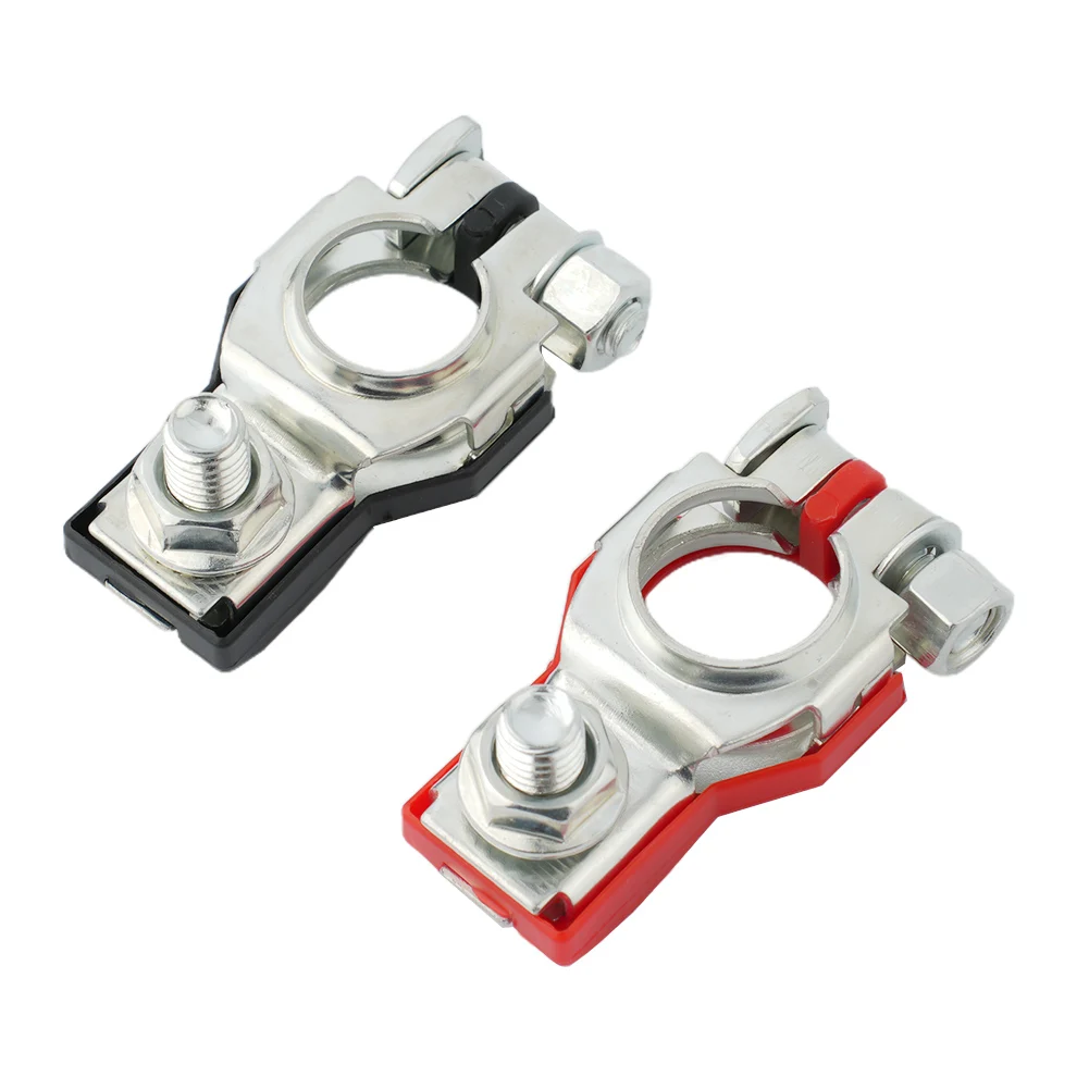 

2 Pcs Battery Terminal (Positive + Negative)car Battery Connector Battery Clamp Fits 12V 24V Positive Or Negative Battery Plates