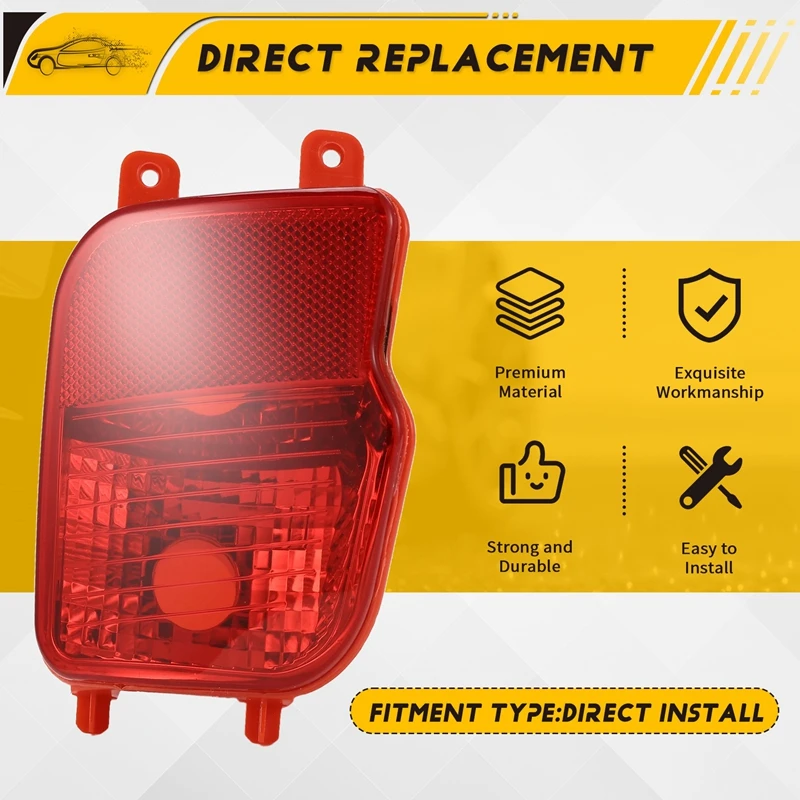 Отражающая пластина заднего бампера для Peugeot 4008 Citroen C5 AIRCROSS 2016 + предупреждающая