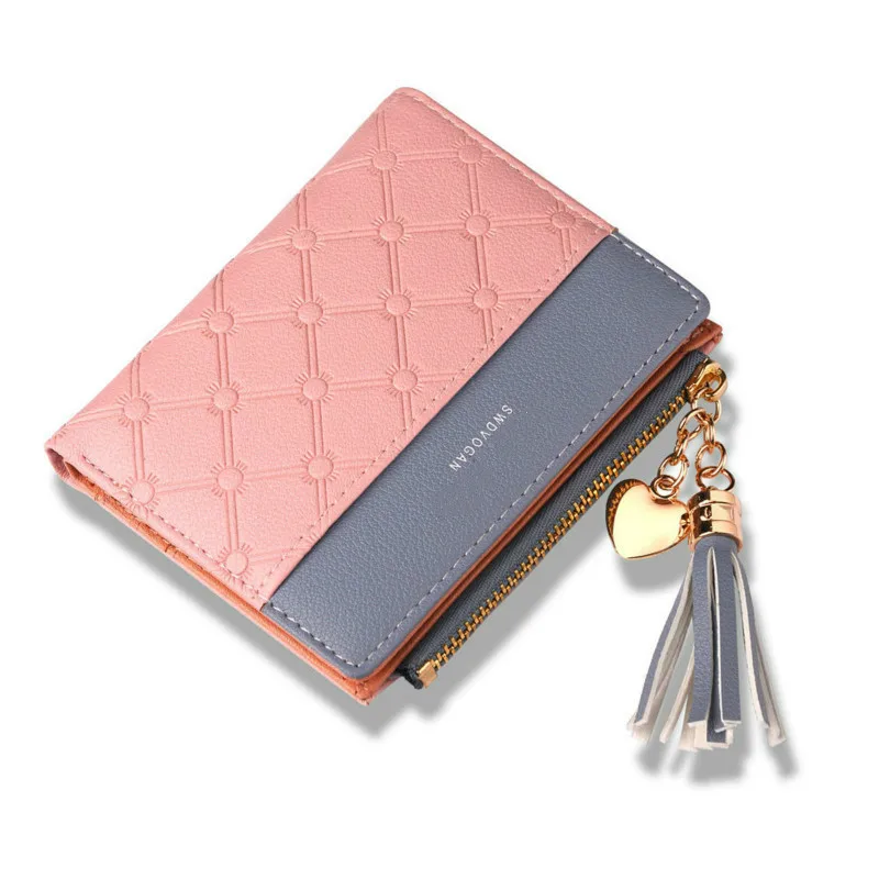

2022 Fashion Tassel Women Wallet for Credit Cards Small Luxury Brand Leather Short Womens Wallets and Purses Carteira Feminina