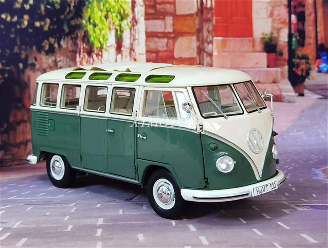 

Модель автомобиля Schuco 1/18 для VW Volkswagen T1 b Samba, металлическая литая модель автомобиля, фургон, игрушки, хобби, подарки, коллекция, украшения, дис...