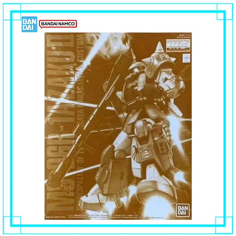 Фото В наличии: Bandai Gundam MG 1/100 MS-06R-1A ZakuⅡ, модель-конструктор, аниме-фигурка, коллекционные игрушки для мальчиков, подарок на день рождения. №2