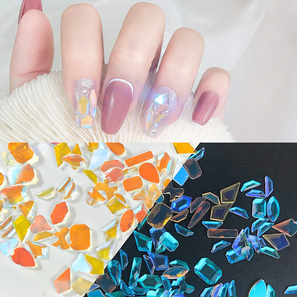

Transparent Crystals Mixed 3D Nail Charms Shapes Diamond Crystal Glass Stones Nail Art Decorations Rhinestones Diy Manicure
