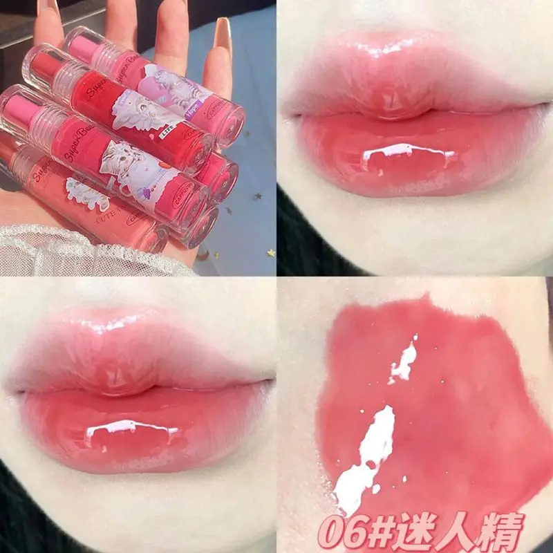 

FLORETTE Lipsticks Cute Cat Jelly Lip Glaze Moisturizing Lasting Sexy Mirror Lip Gloss Korean Lip Tint Girls Beauty Makeup