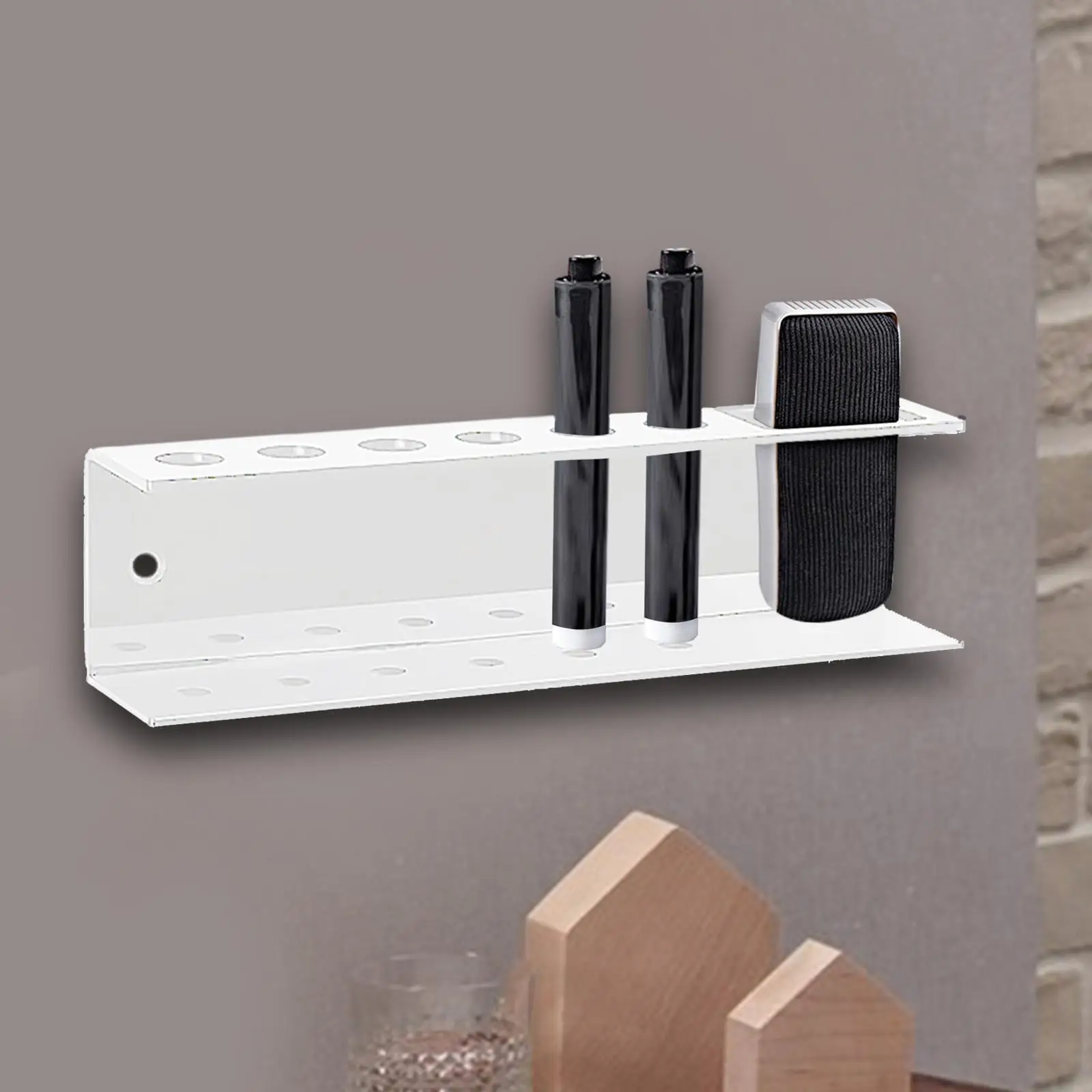 

Acrylic Dry Erase Marker Holder Accessories Durable Organizer Mount Display Stand for Pencil School Pens Eraser Home Desktop