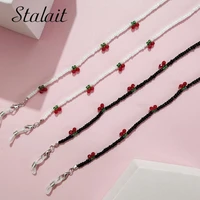 rice beads fruit cherry sunglasses chain red cherries earphone mask chain mask lanyard for women necklace new arrival