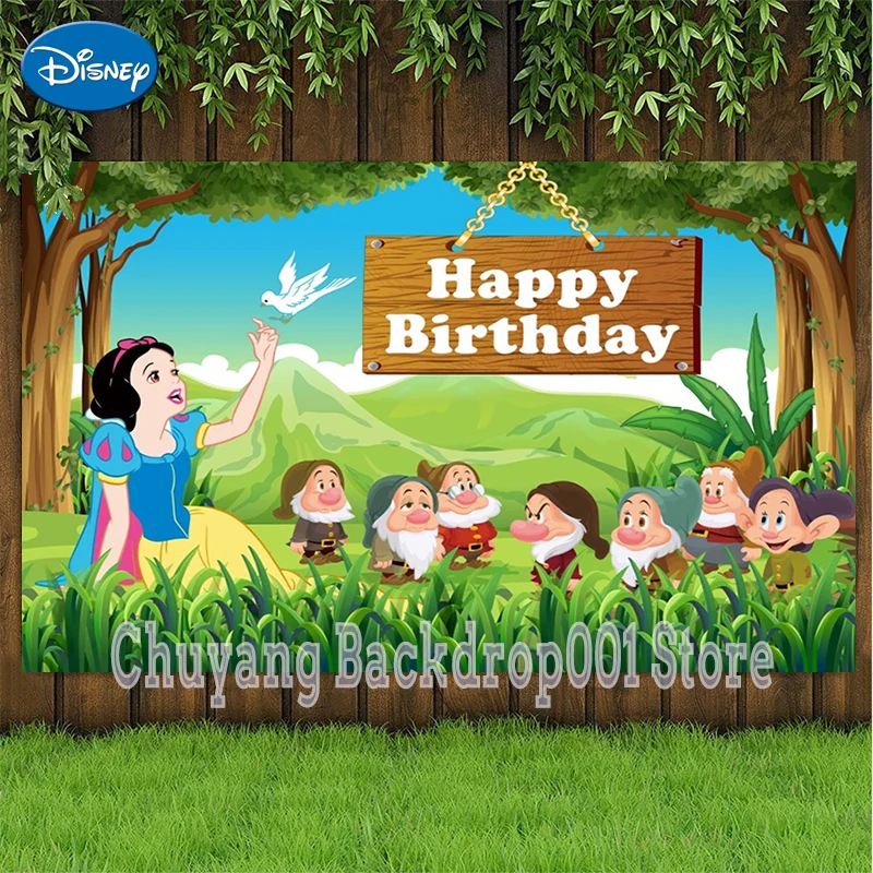 

Фон для студийной фотосъемки с изображением Белоснежки принцессы карликов украшение для дня рождения баннер фотосъемка