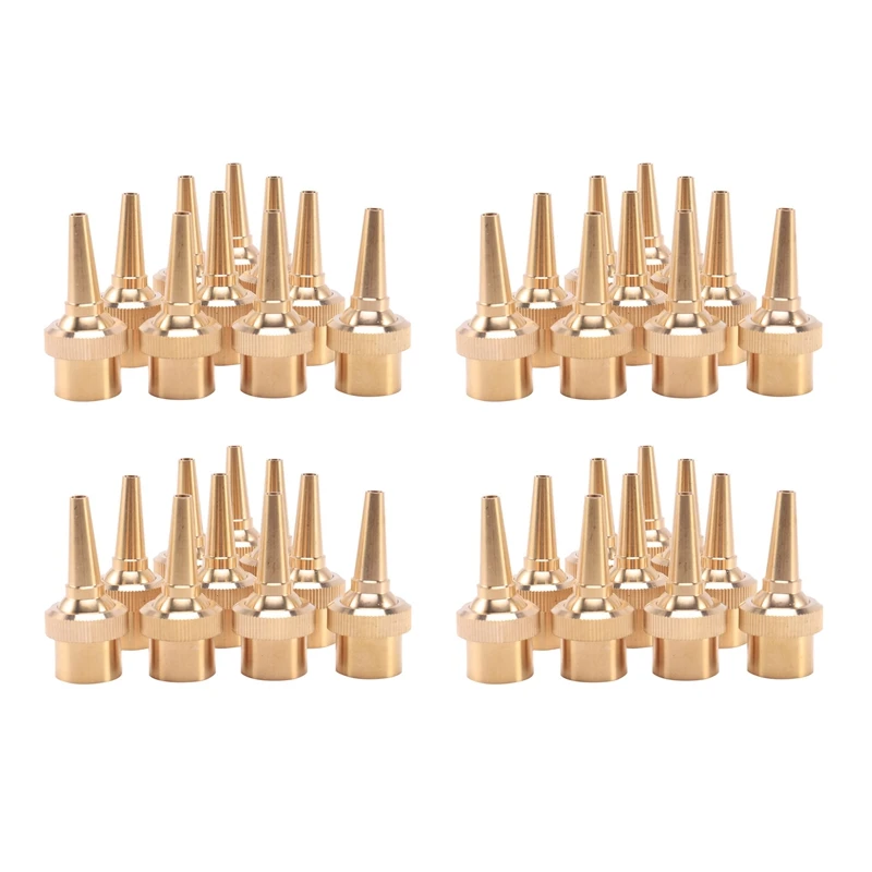 New 40Pcs 1/2 Inch DN15 Brass Jet Straight Adjustable Fountain Water Spray Nozzles Pool Nozzles Garden Landscape Decoration