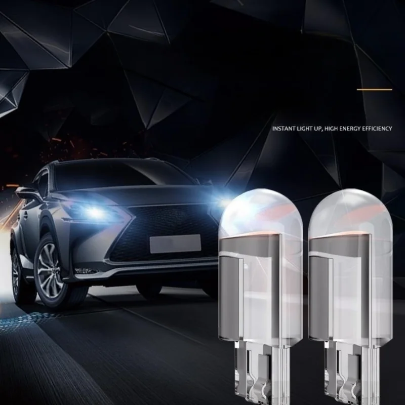

T10 флэш-шина Canbus Glass COB 6000k, лампа для чтения с куполом, габаритный фонарь с клиновидным цоколем, лампа для номерного знака, 168, 194, 192, 12 В постоянного тока, белый, красный