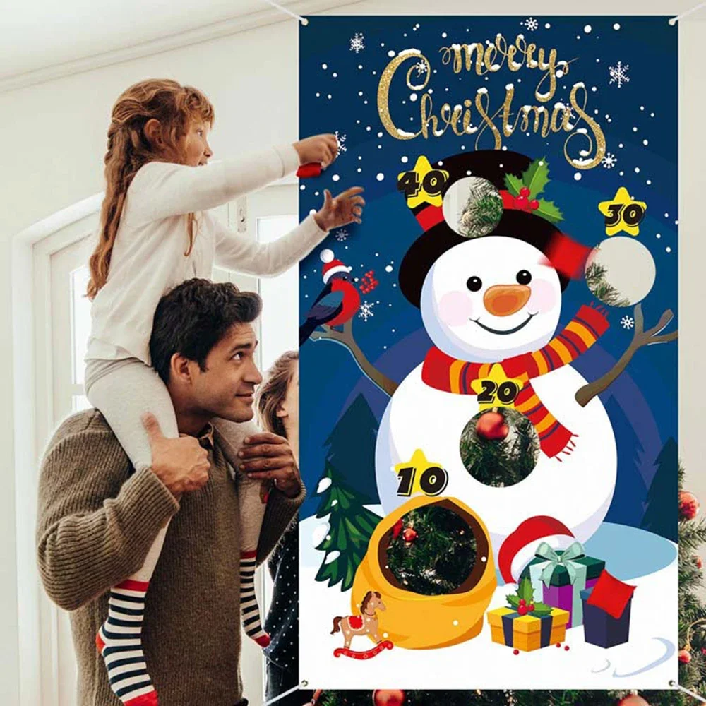 

Christmas Pendant Bean Bag Hanging Toss Games Xmas Carnival Games Indoor Outdoor Throwing Games Props For Kids Adults