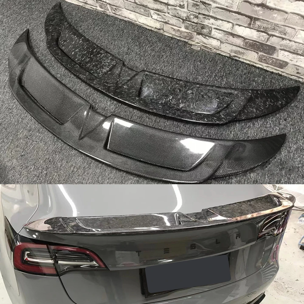 

Автомобильный задний спойлер из натурального углеродного волокна для Tesla Model 3 Model Y 2017 2018 2019 2020 2021 2022