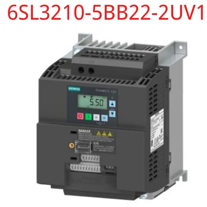 

6SL3210-5BB22-2UV1 Brand New SINAMICS V20 1AC 200-240V -15/+10% 47-63Hz 2.2kW with 150% overload for 60 unfiltered I/O: 4 DI,