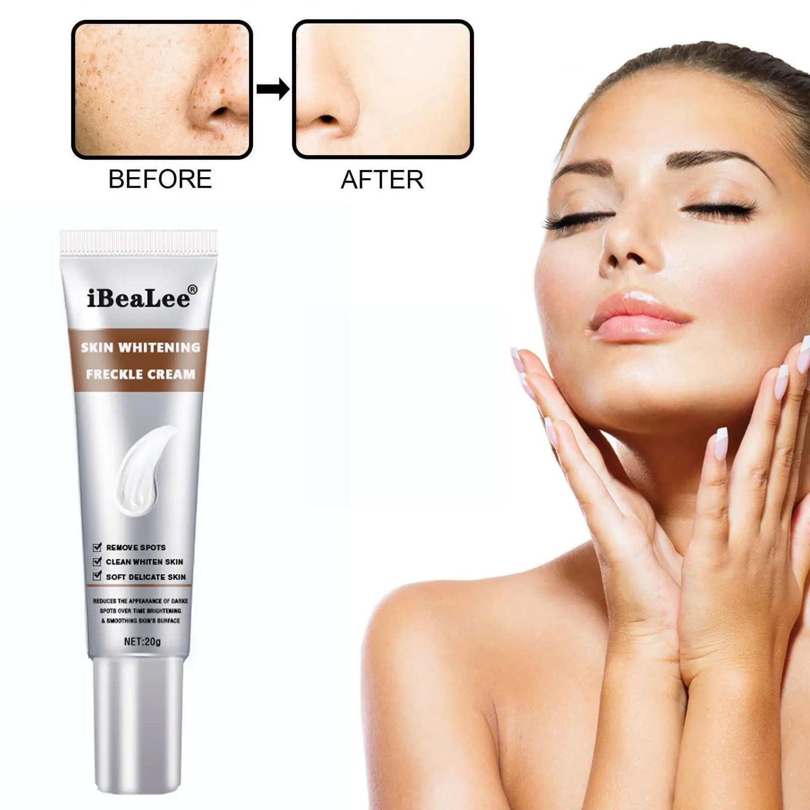 

20g Whitening Freckle Cream Remove Melasma Cream Remove Remover Anti-Aging Brighten Melasma Spots Dark Skin J4H8