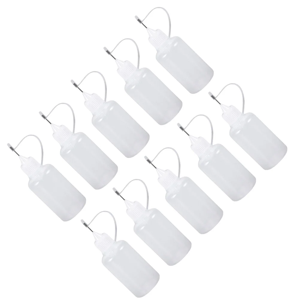 10Pcs 30ml Needle Tip Glue Bottle Applicator DIY Quilling Tool Precision (White) needle tip bottle