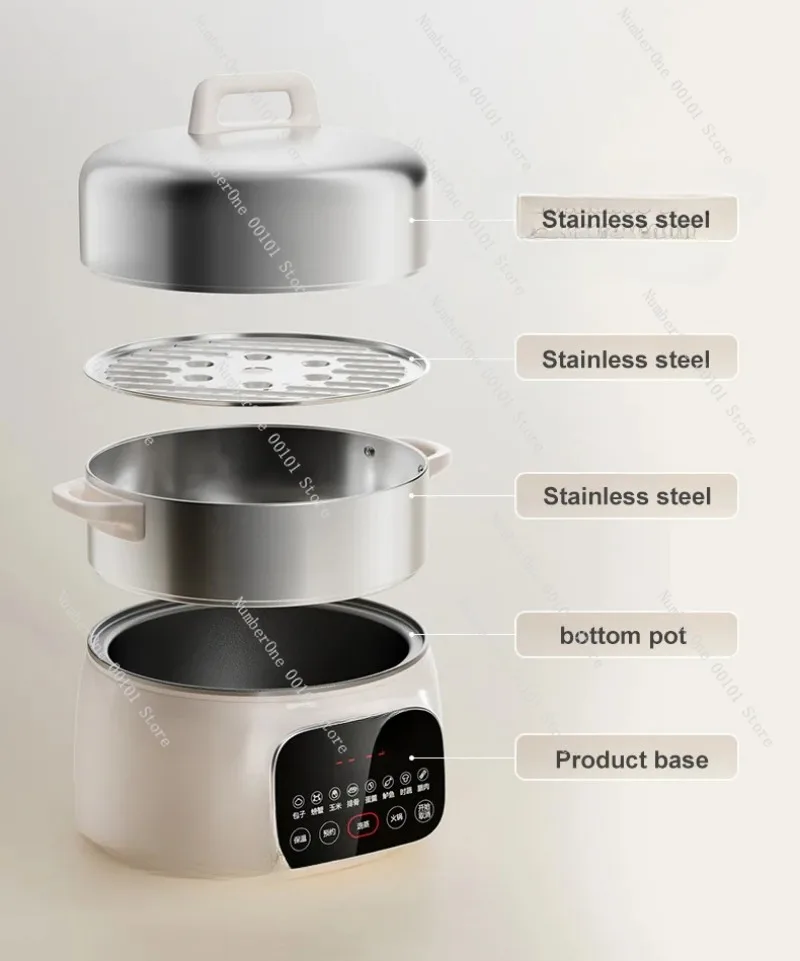 Электрическая пароварка многофункциональная бытовая кастрюля 16 л многослойная