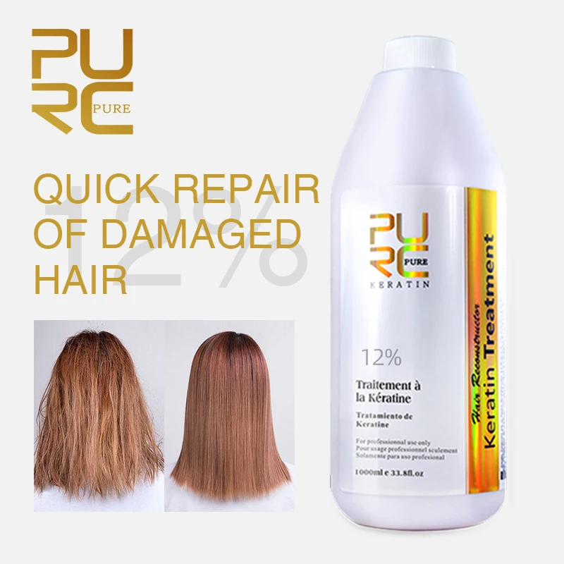 

PURC 12% Brazilian Keratin Treatment Straightening Hair Keratin For Deep Curly Hair Treatment Wholesale Hair Salon Products PURE