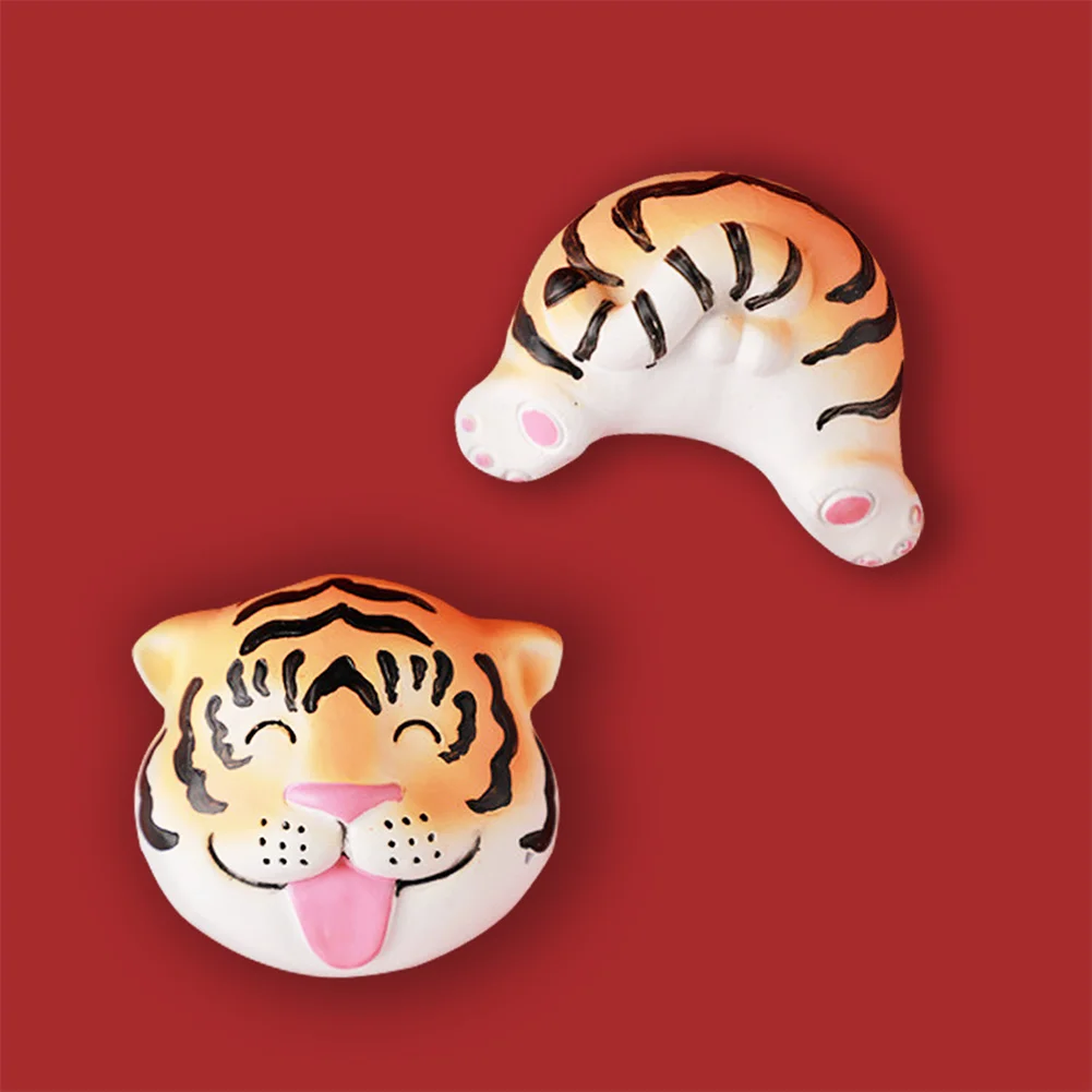 

Resin Tiger Fridge Magnet Cartoon Cute Magnet Creative 3D Magnet Magnet Phone Case Decoration Accessories Car Air Outlet Magnet