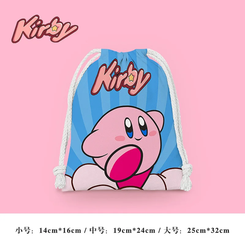 Kirby сумка на шнурке хлопковая Экологически чистая милая мультяшная Складная