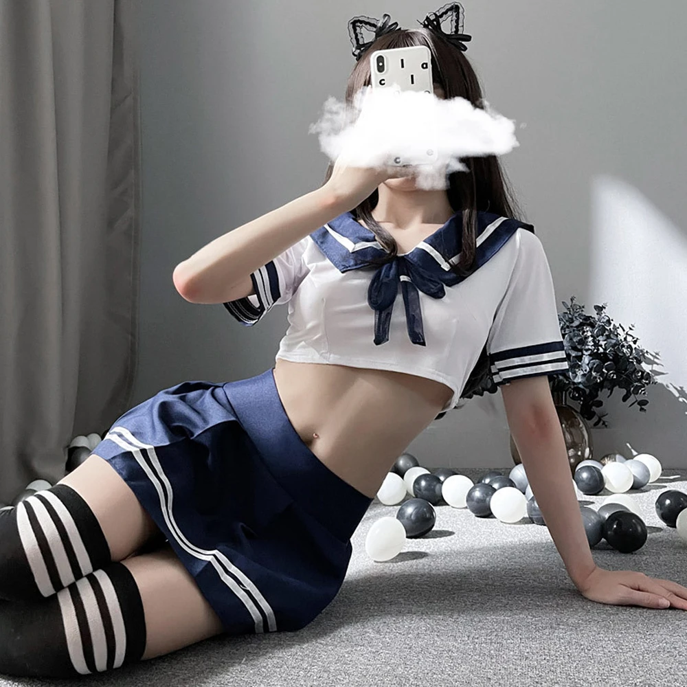 Сексуальное нижнее белье школьница японский эротический женский костюм