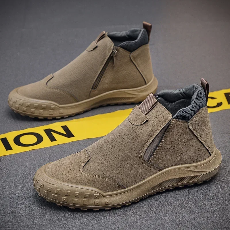 Мужские классические ботинки на молнии повседневные кроссовки Нескользящие