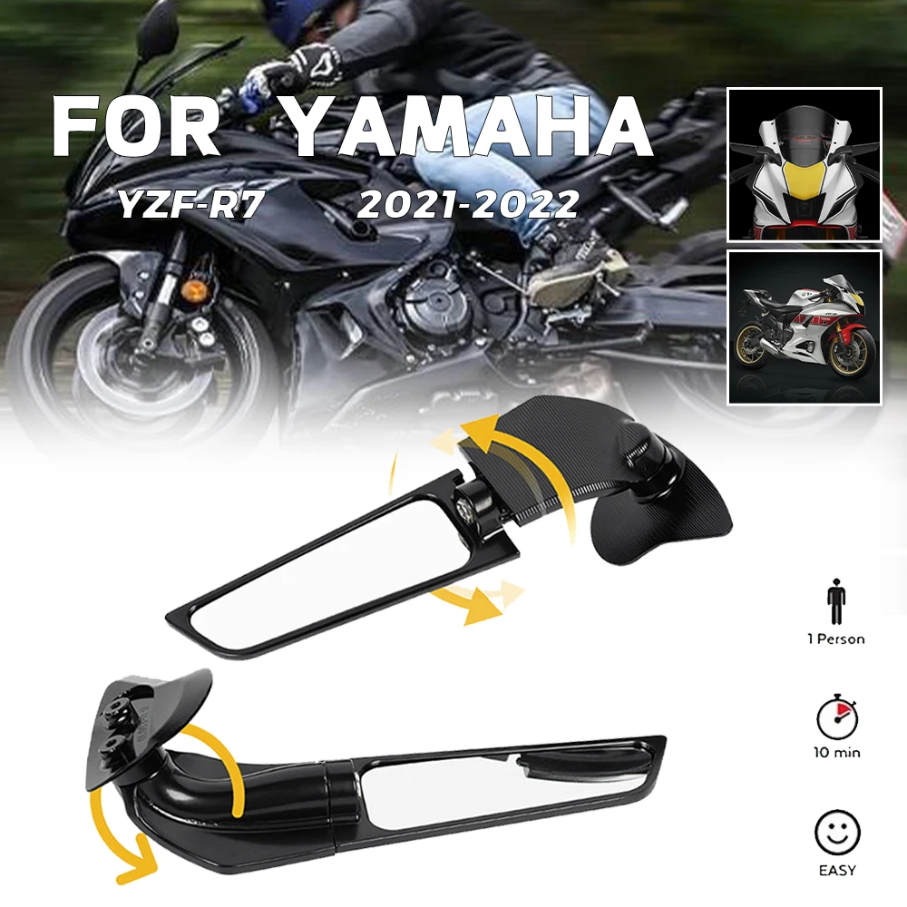 

For YAMAHA YZF-R7 YZFR7 2021-2022 Wind Wing Rearview Mirror Adjustable Swivel Rearview Mirror Winglet Side Rearview Mirror