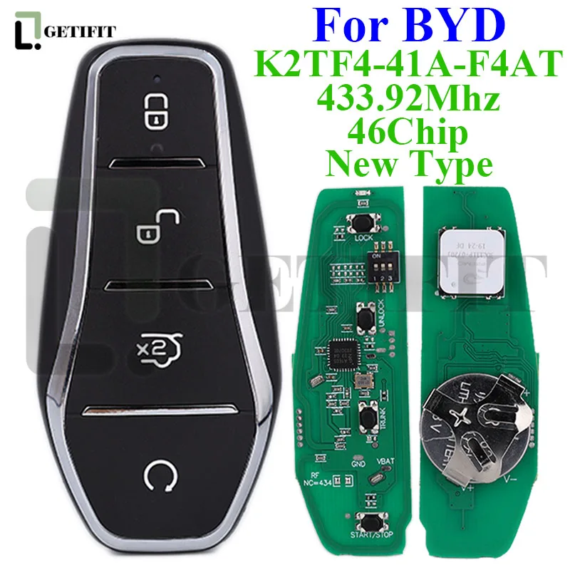 Умный автоматический ключ дистанционного управления 433 92 МГц ID46 чип для BYD Qin PLUS DM-i