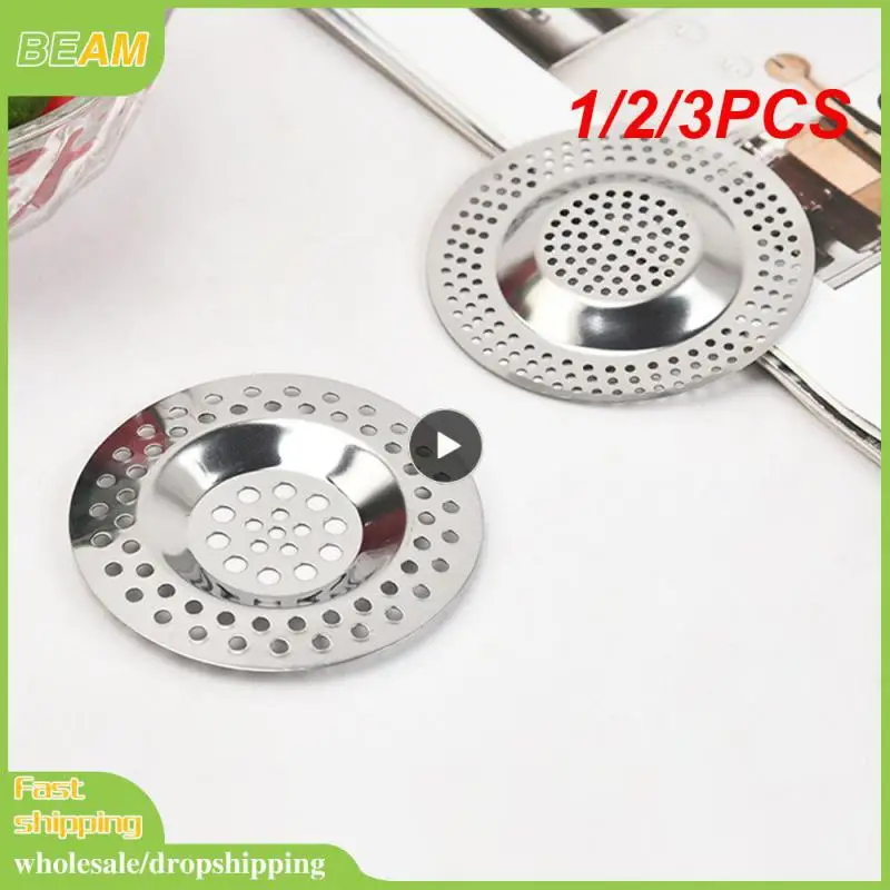 

1/2/3PCS Stainless Steel Kitchen Sink Filter Mesh Sink Sewer Strainers Bathroom Floor Drains Catcher Waste Drain Hole Filter