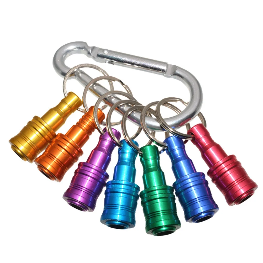 

7Pcs Bits Extension Keychain Screw Adapter with 1pc Carabiner