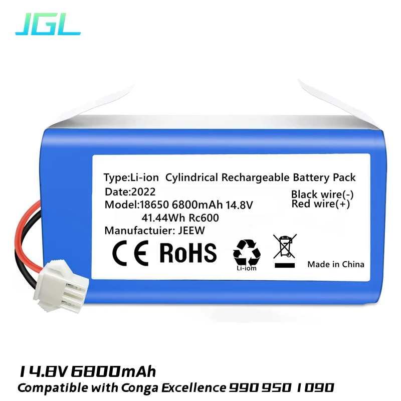 

14.4V 6800mAh Replacement Battery for Conga Excellence 990 950 1090 Eufy RoboVac 11 11S 15C 15T and Ecovacs Deebot N79S DN622