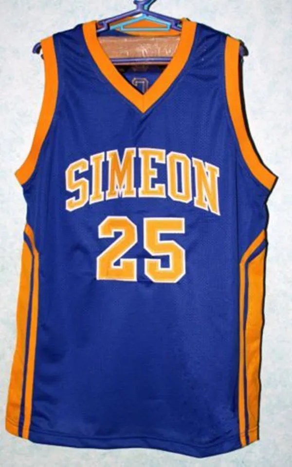 

Мужская майка для баскетбола старшей школы DERRICK ROSE #25 SIMEON с вышивкой