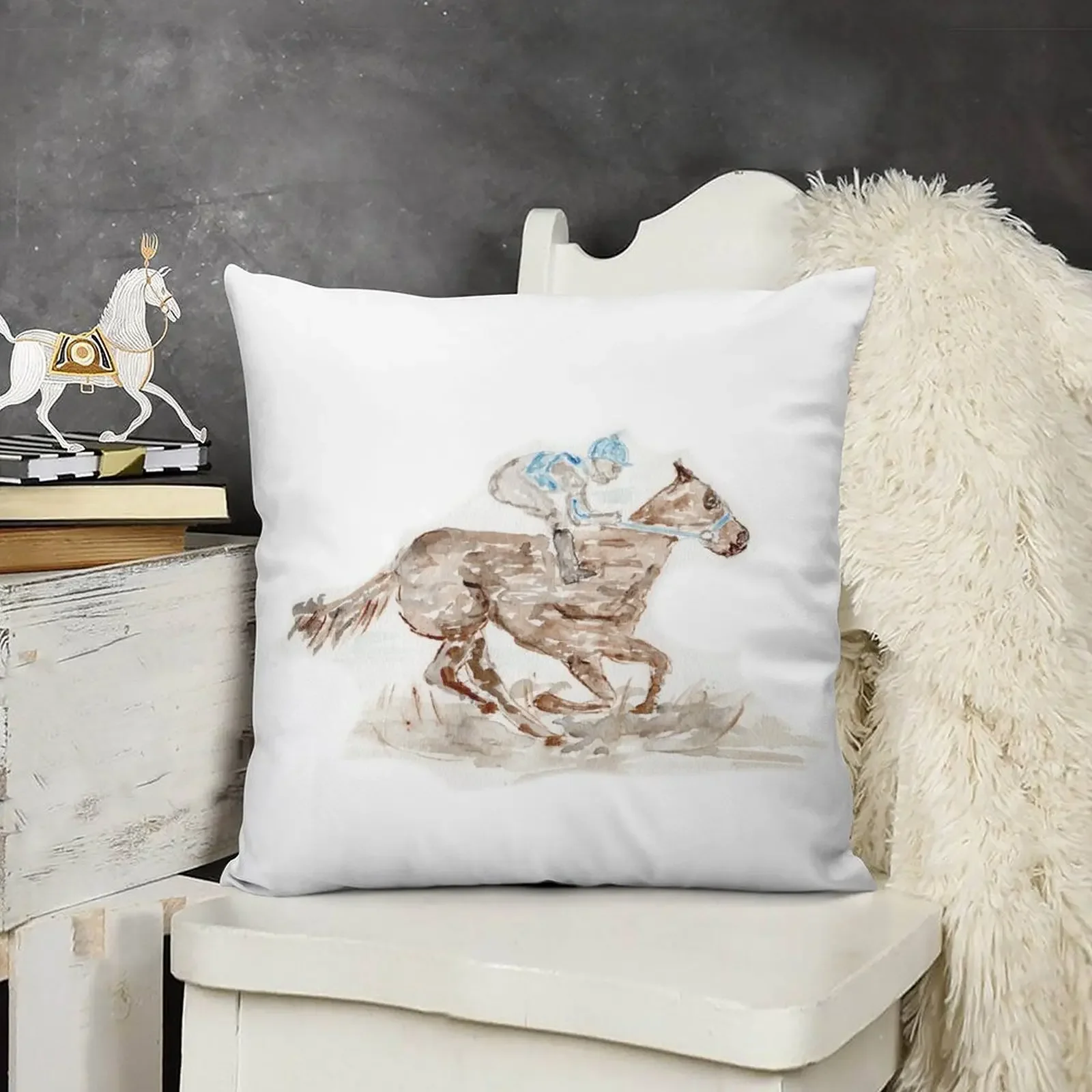 Жокей на лошадях Акварель Кентукки Дерби Гонки Южный ChurchHill Downs Декоративная