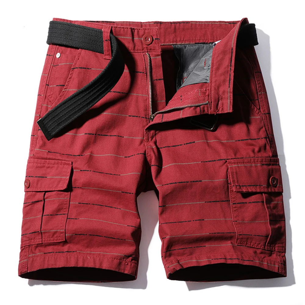 

Cargo shorts men's summer new trend cotton striped multi-pocket five points sports casual pants sweatpants