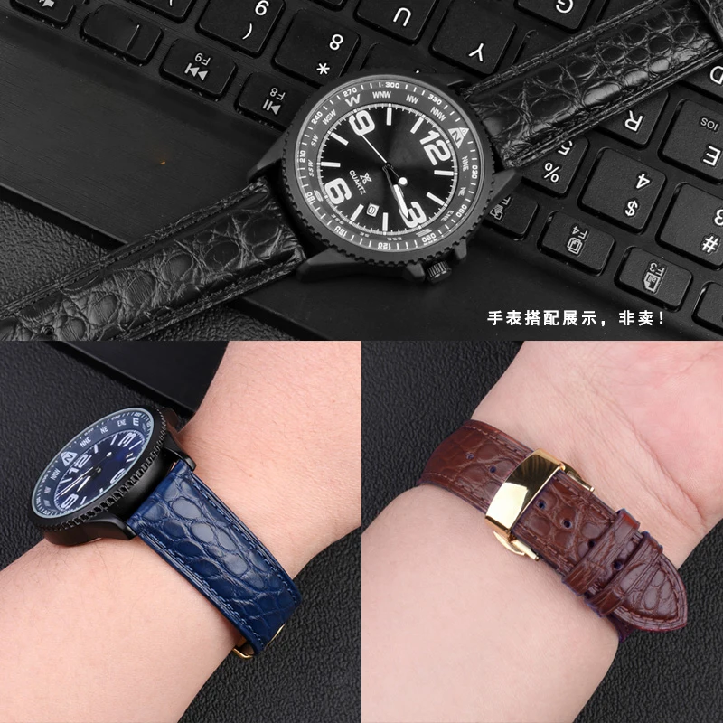 20 мм 21 22 для Tudor браслет из крокодиловой кожи Black Bay 1926 Heritage двойной с датой ремешок