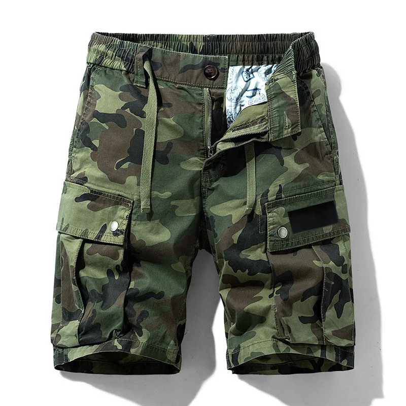 

24ss New Casual Cargo Shorts Men Military Outdoors Multiple Pockets Classic Compass Armband Embroidered Men Shorts Pants