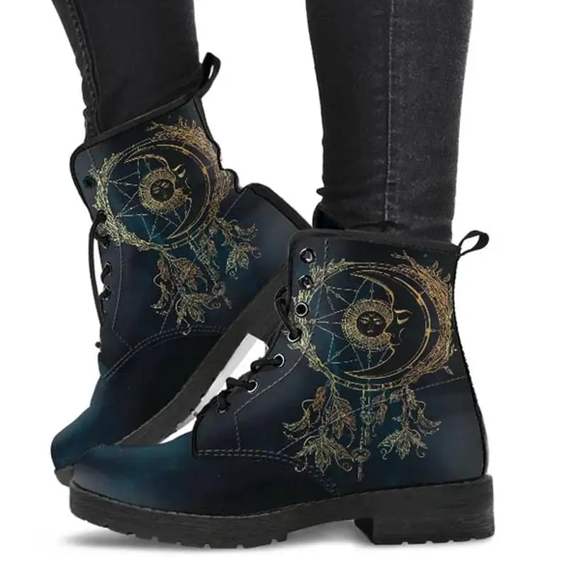 

HOT Women Snow Ankle Boots Motorcycle Low Heels Shoes Vintage Pu Leather Warm Winter Increase The 43 Zapatos Para Mujer