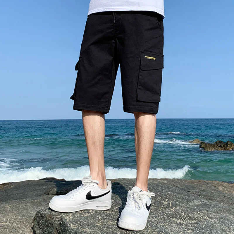 

2021 New Korean Fashion Summer Fashion Brand Loose Cotton Split Shorts Fashion Casual Workwear Pants Men's Pants