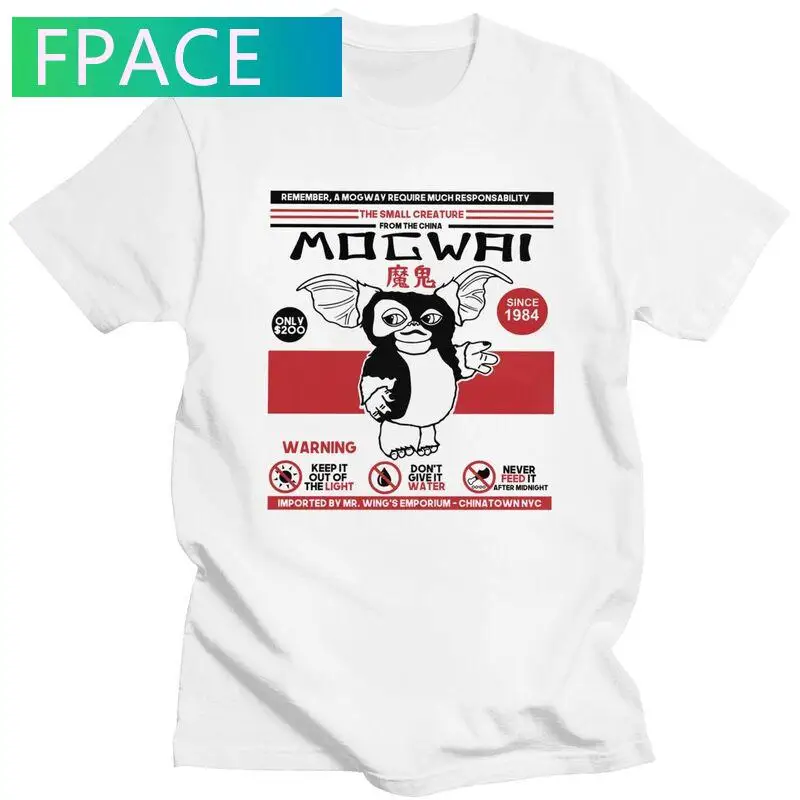 

Your Pet Mogwai Gremlins T Shirts Men Short Sleeved Gizmo Mogwai Monster T-shirt Streetwear Tee Pure Cotton Oversized Tshirt