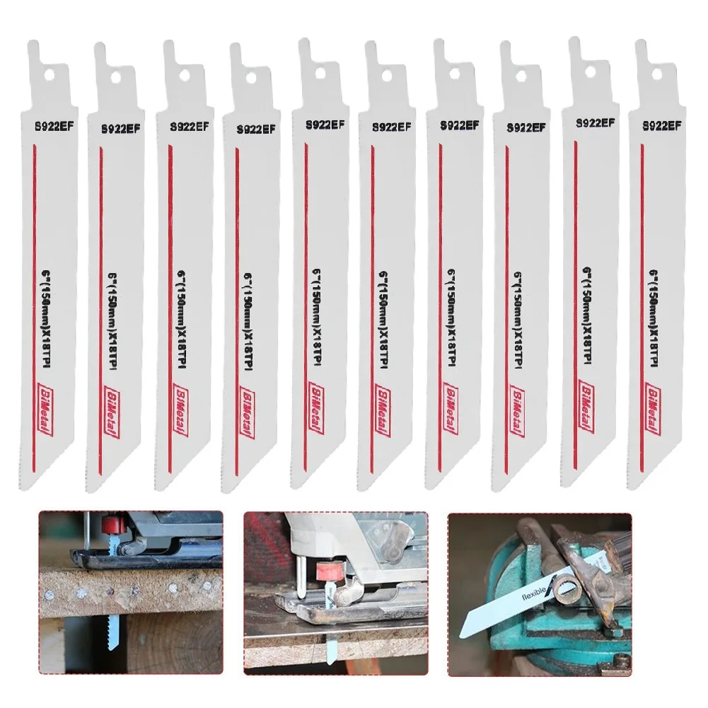 

Cutting Metal Saw Blades 10pcs Bi-metal Blade 130mm Total Length 150mm White Automobile Manufacturing Aviation