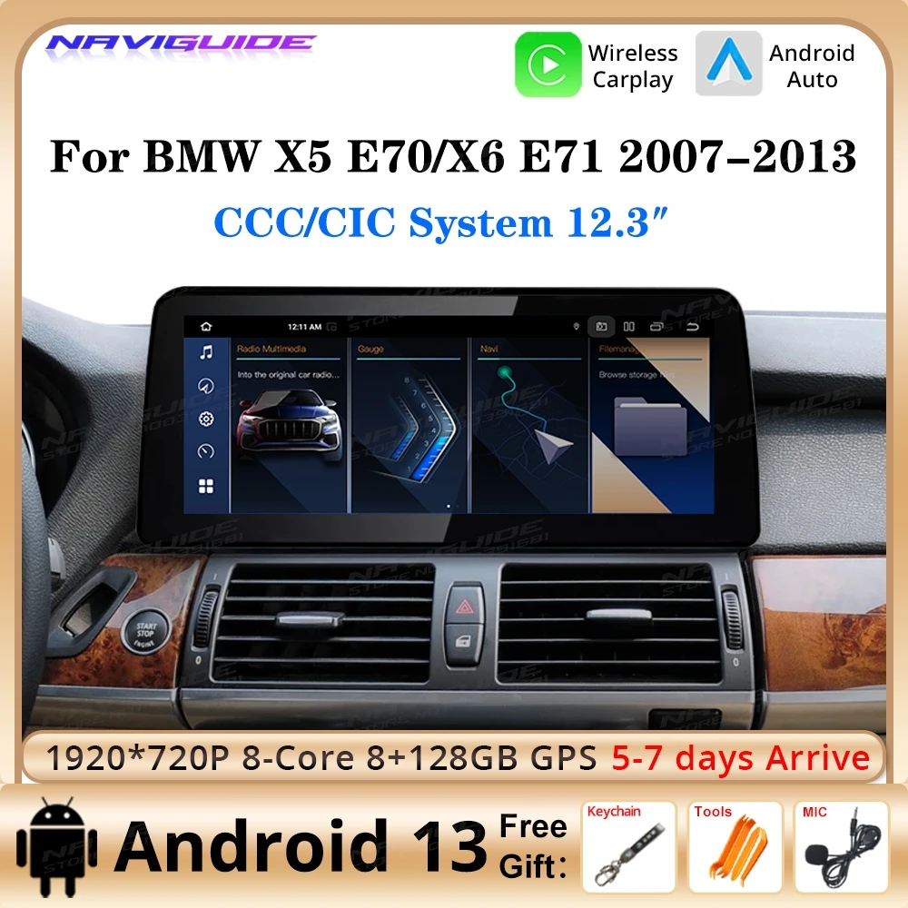 ID8 12 3 &quot8 ядер Android13 для BMW X5 E70 X6 E71 беспроводной Carplay Android автоплеер мультимедийная