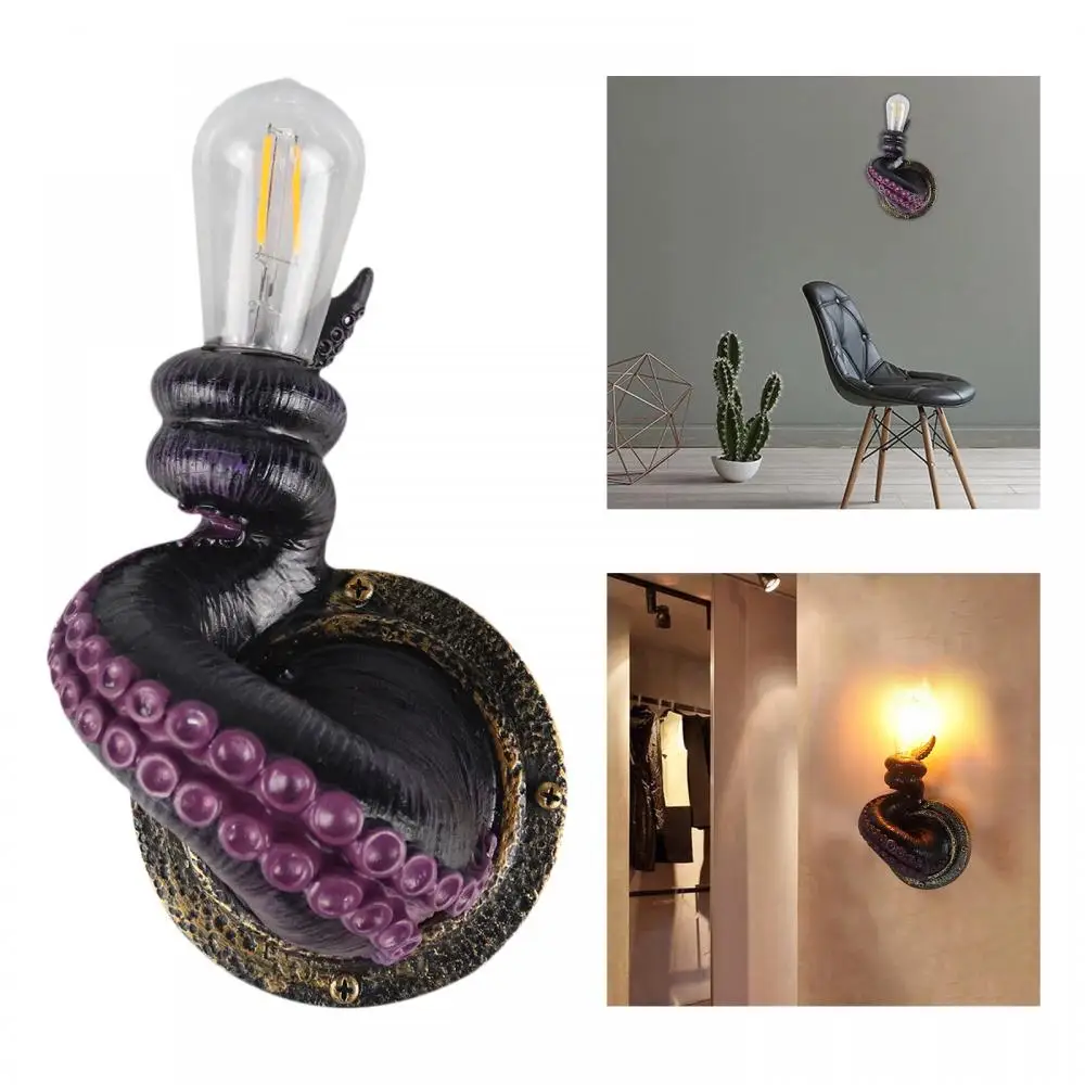 

Nordic Style Wall Sconce Light Octopus Tentacle Shape Wall Lamp Realistic Resin Creative Animal LED Wall Aisle Lamp For Bar