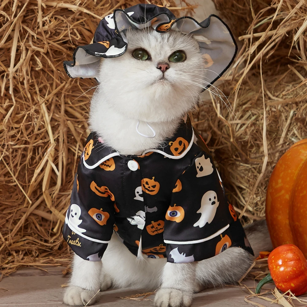 

Halloween Dog Shirt Clothes Pumpkin Printed T-shirt Costume Soft Comfortable Pet Pajamas For Small Medium Large Dog Outfits