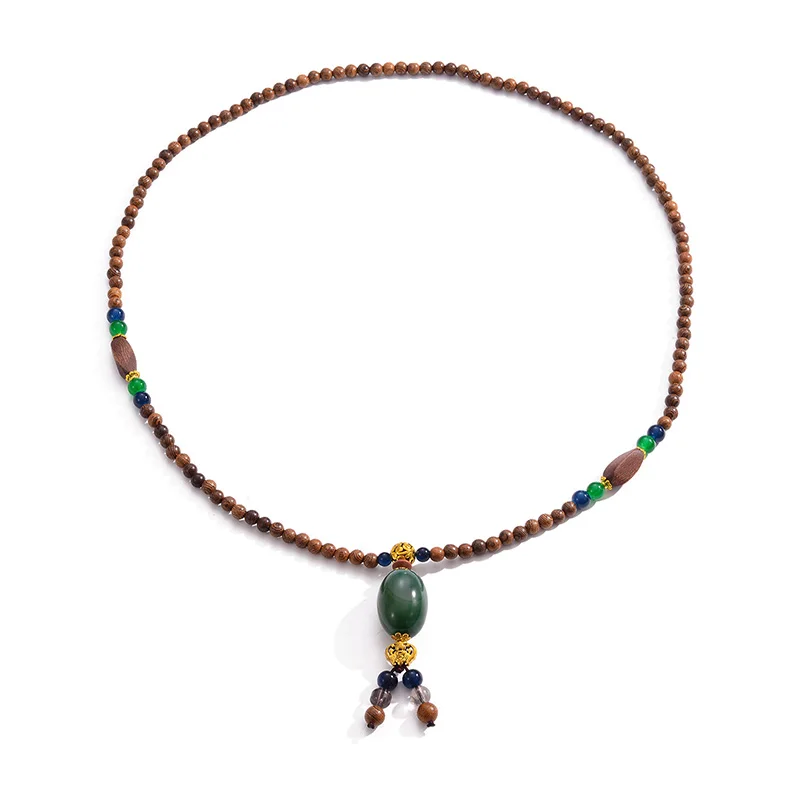 

New Vintage Bohemian Ethnic Maxi Colorful Beads Necklace Statement Long Wood Collar Tassel Pendant Jewelry Gift