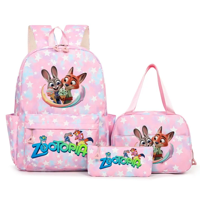 Фото Рюкзаки Judy Nick Zootopia 2, 3 шт., нейлоновые рюкзаки с героями мультфильмов, повседневные школьные рюкзаки большой вместимости, легкие дорожные рюкзаки Mochilas №4