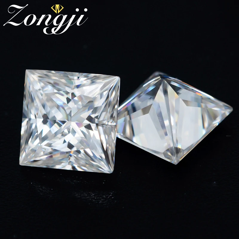 

Loose Gemstone Moissanite Stones 1ct-3ct DEF Color VVS1 Princess Cut Loose Beads For Women's Jewelery Diamond Ring Material